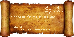 Szentgyörgyi Kinga névjegykártya