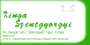 kinga szentgyorgyi business card